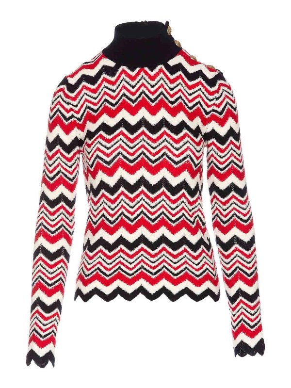 Balmain: クルーネック - クルーネック - 赤