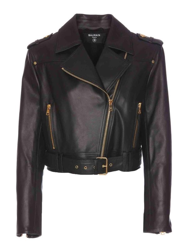 Balmain: casual jackets - Leather jacket