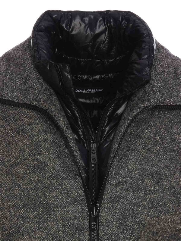 Plaque logo down jacket shop online: DOLCE & GABBANA