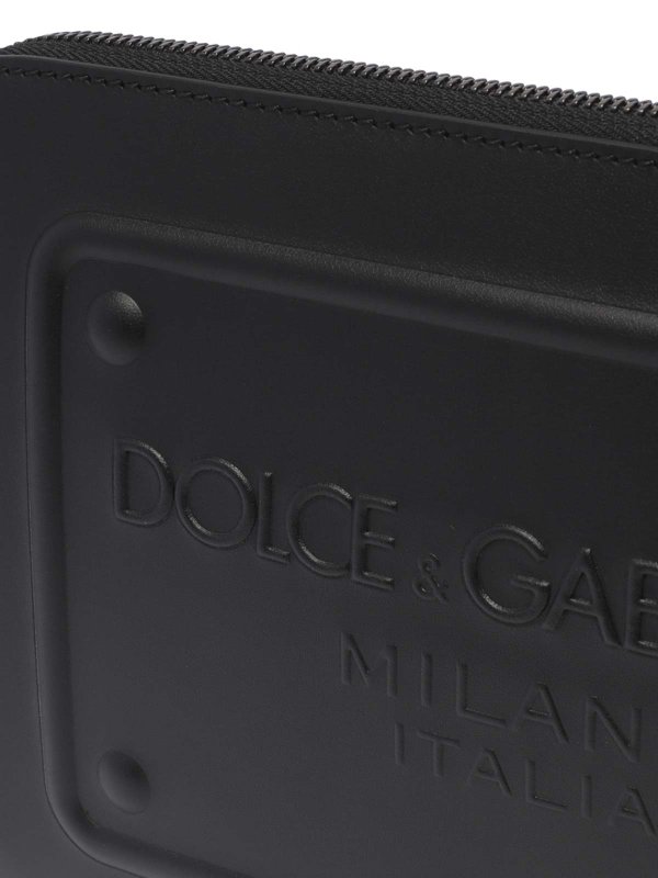 Custodia nera con logo shop online: DOLCE & GABBANA