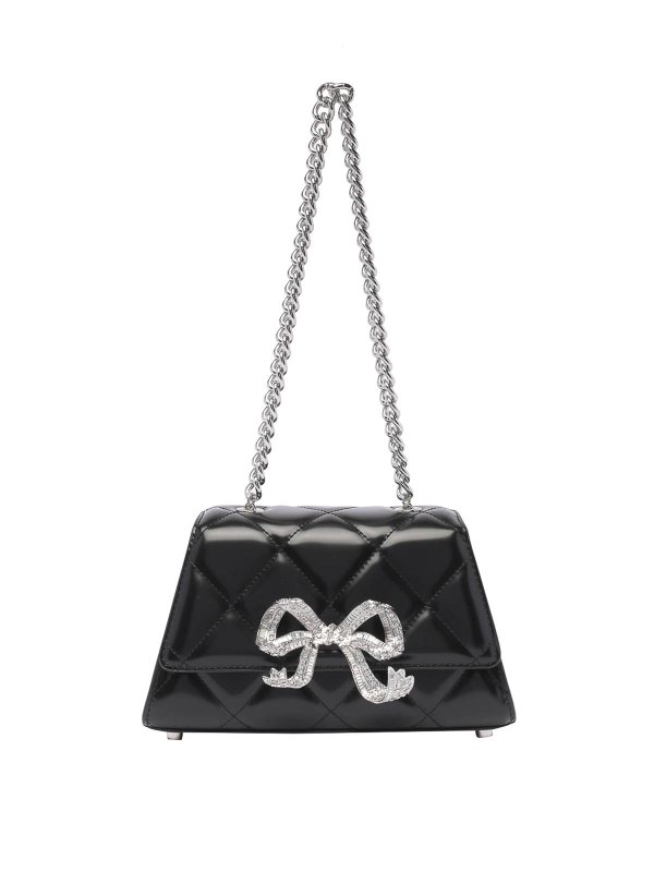 Self Portrait: cross body bags - Quilted mini bow  bag