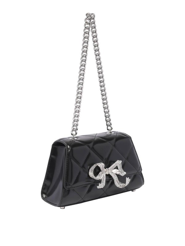 Self Portrait: cross body bags online - Quilted mini bow  bag