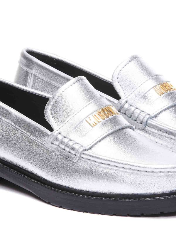 ローファー - 銀 shop online: MOSCHINO