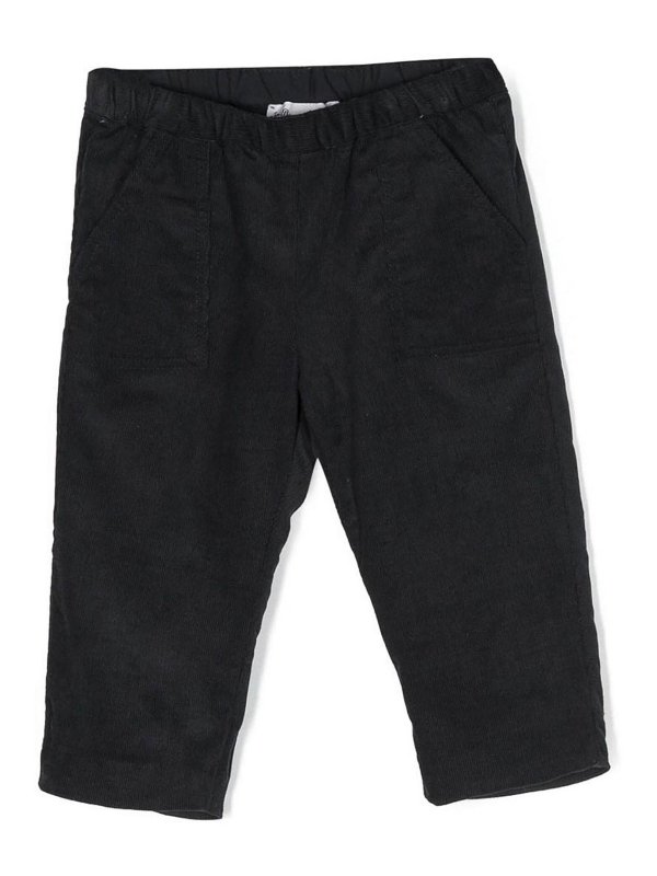 Bonpoint: Trousers Shorts online - Navy blue corduroy baby boy bonpoint pants