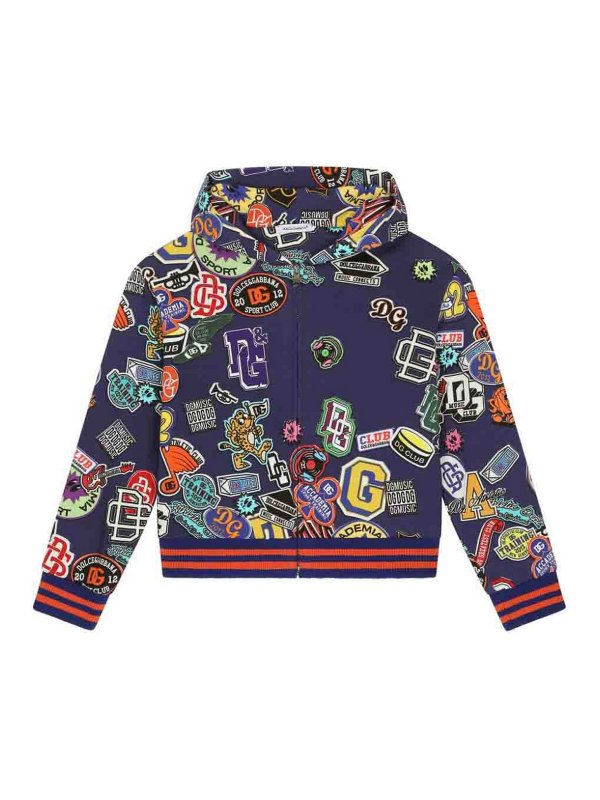 Dolce & Gabbana D&G Back to School Hoodie, Blue Print|L4JWFNHS7L9HT4QC