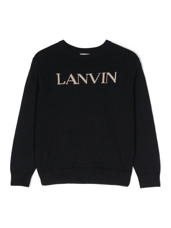 LANVIN: Strickpullover mit Rundhalsausschnitt - Rundhalspullover - Blau
