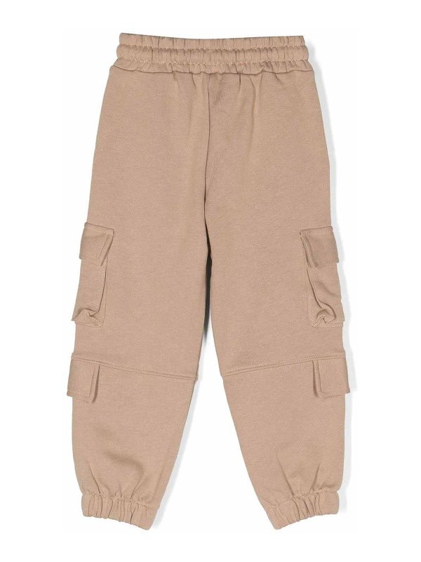 m.s.g.m.: Trousers Shorts - Beige cotton boy msgm track pants