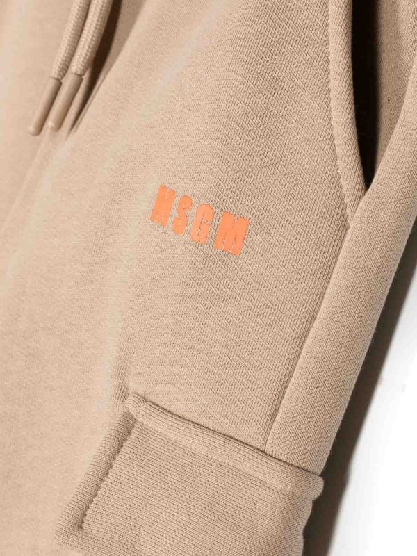The Best Shops m.s.g.m.: Trousers Shorts - Beige cotton boy msgm track pants