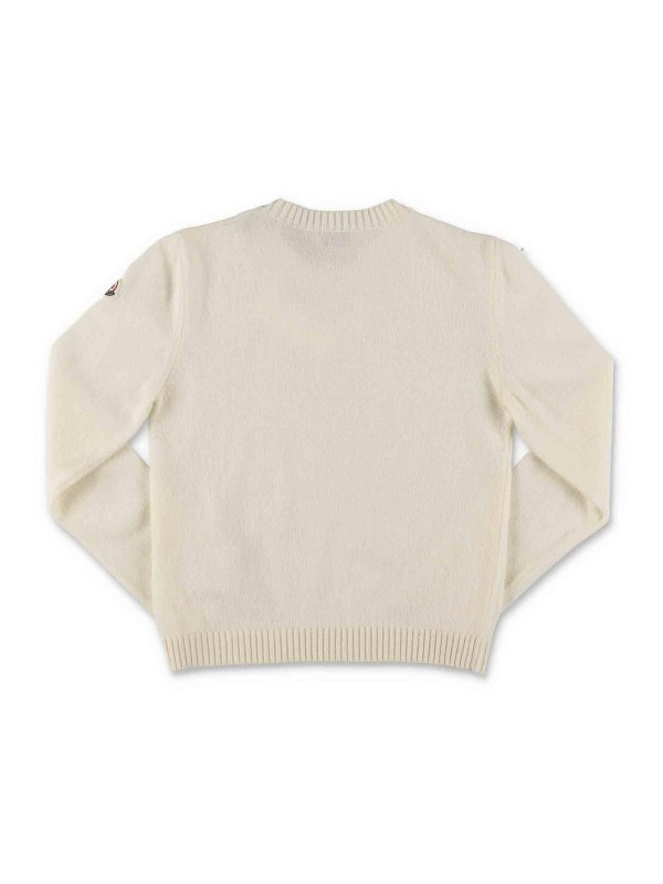 MONCLER: Strickpullover mit Rundhalsausschnitt online - Rundhalspullover - Weiß
