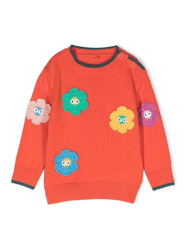 STELLA McCARTNEY: Strickpullover mit Rundhalsausschnitt - Rundhalspullover - Orange