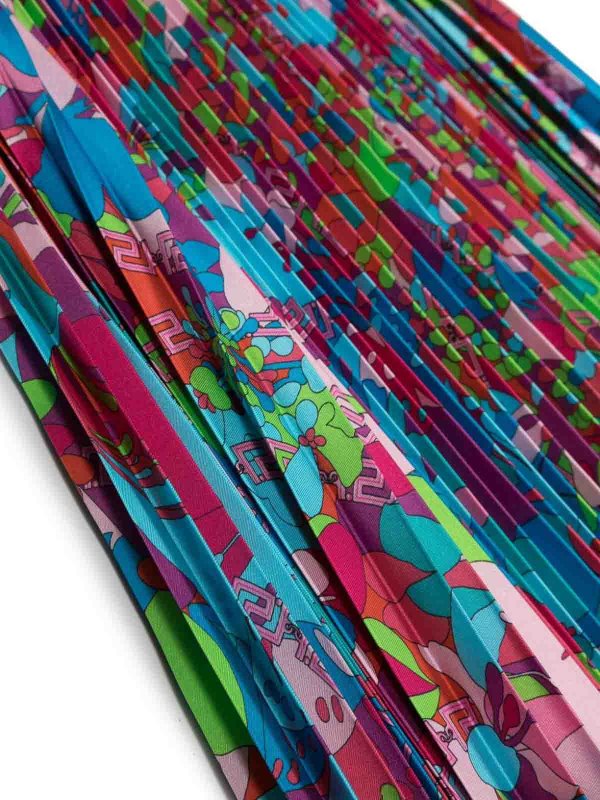 The Best Shops VERSACE: gonne al ginocchio  e longuette - Gonna plissettata Versace  in raso stampato