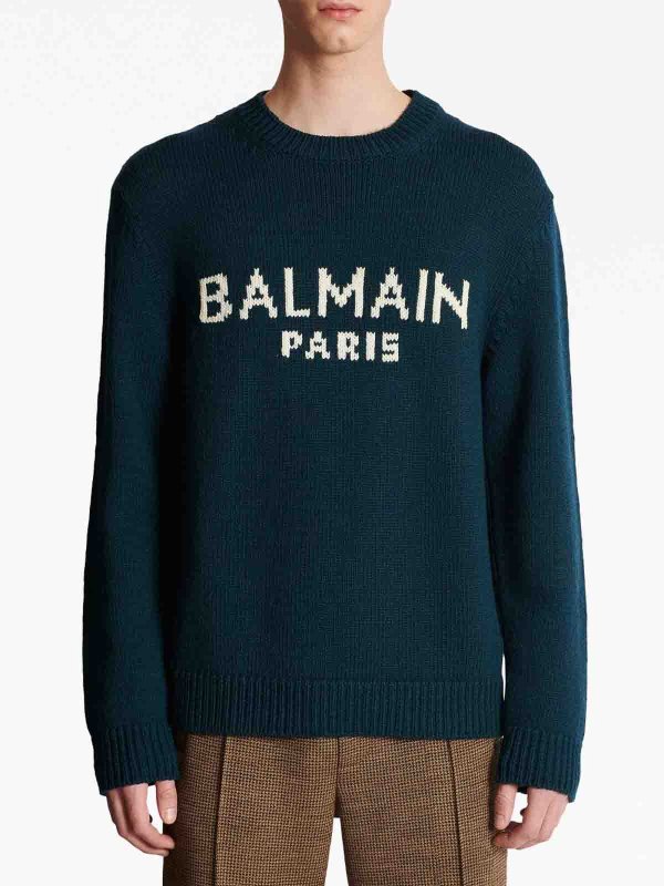 Pull Col Rond - Vert shop online: Balmain