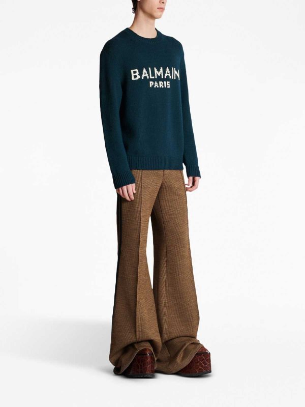 The Best Shops Balmain: Pull Col Rond - Vert