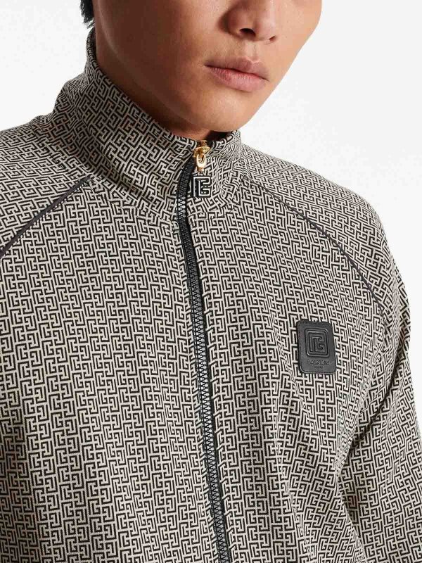 Balmain: casual jackets online - Monogram-print jacket
