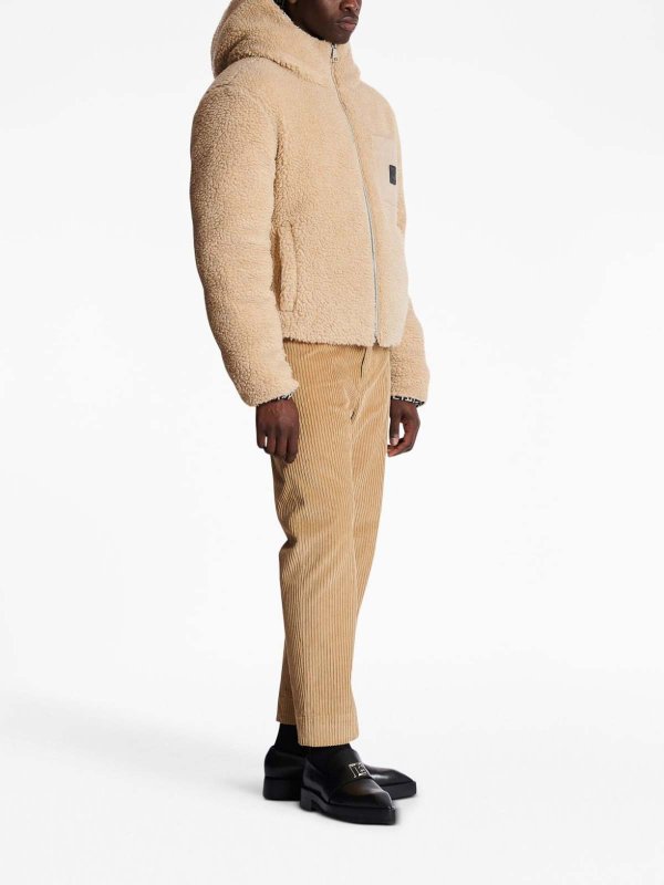 Balmain buy online Giacca Teddy con toppa monogramma