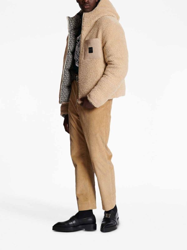 The Best Shops Balmain: Giacca Teddy con toppa monogramma