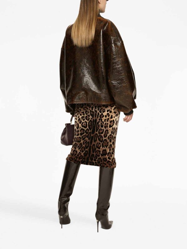 DOLCE & GABBANA buy online Chenille Leopard-Print Midi Skirt