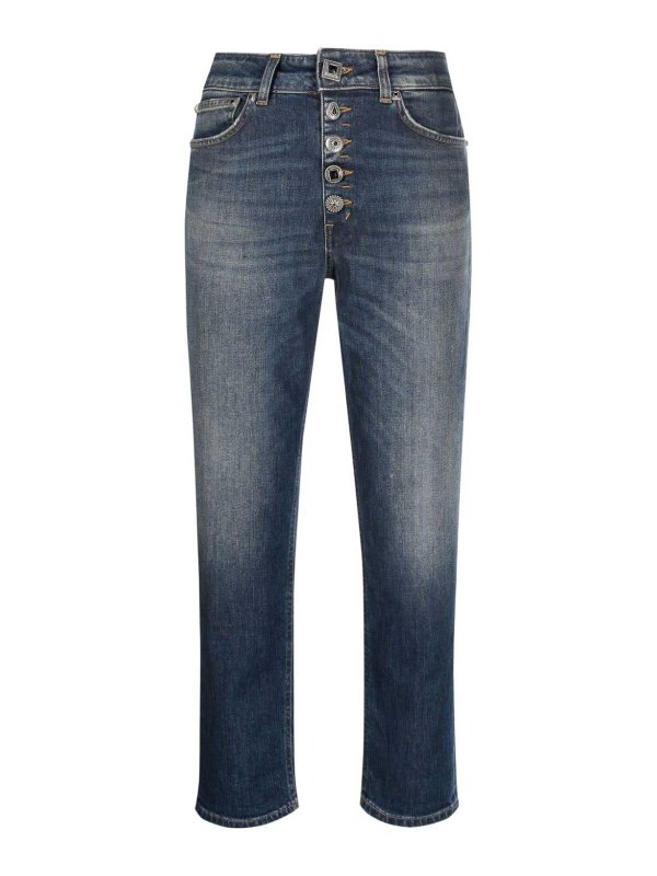 DONDUP: bootcut jeans - Button-Fly Cropped Jeans
