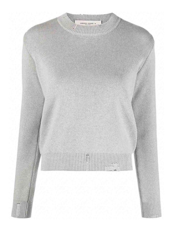 GOLDEN GOOSE: crew necks - Distressed-effect jumper