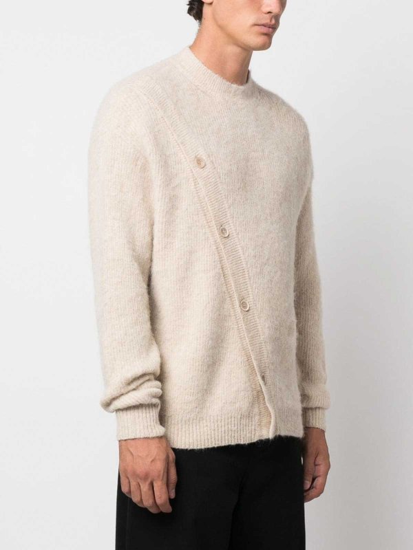Jacquemus Le Pau Asymmetric Cardigan - Beige|235KN1092085151