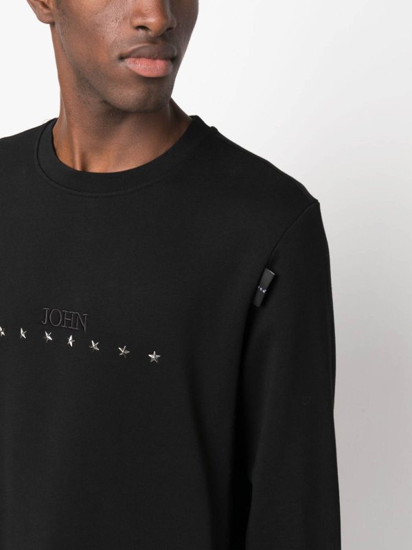 The Best Shops JOHN RICHMOND: Strickpullover mit Rundhalsausschnitt - Rundhalspullover - Schwarz