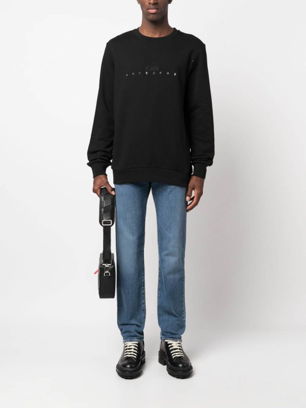 Rundhalspullover - Schwarz shop online: JOHN RICHMOND