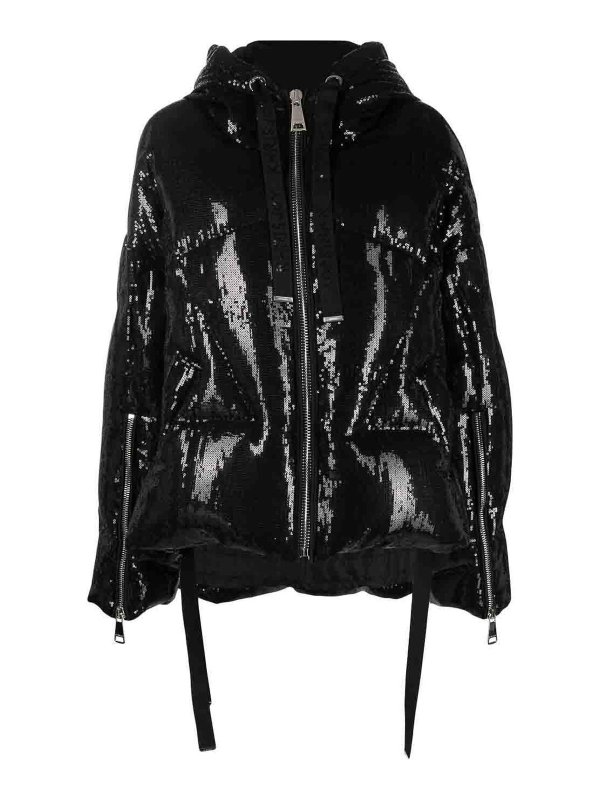 KHRISJOY: padded jackets - Sequin-embellished jacket