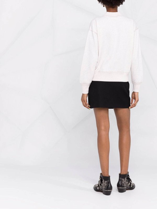Ecru flocked-logo sweatshirt shop online: Isabel Marant Etoile