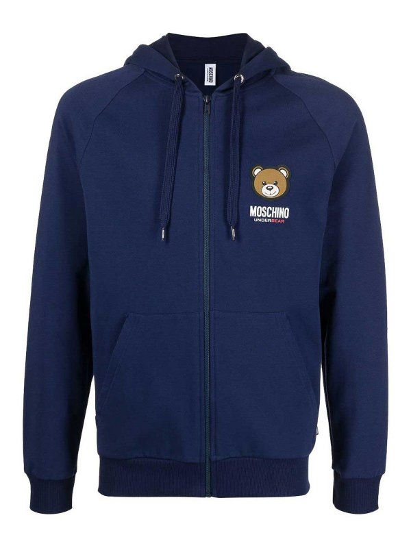 MOSCHINO: casual jackets - Logo-Patch Hooded Jacket