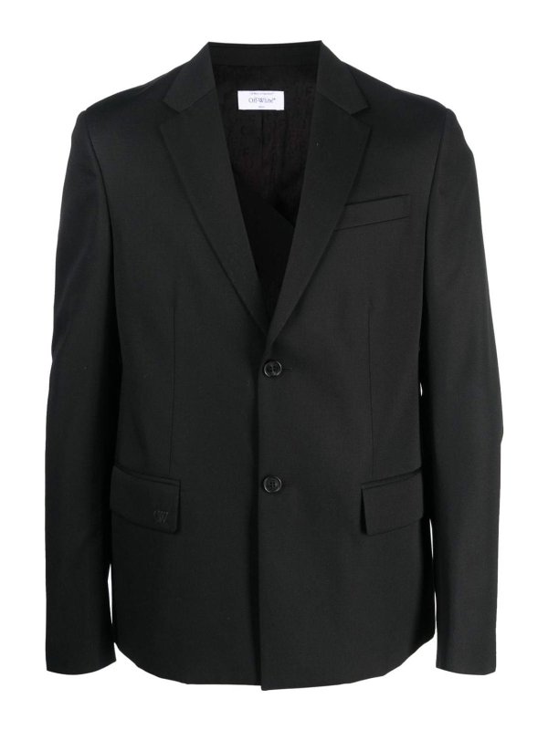 OFF-WHITE: blazers - Black Wool Blazer