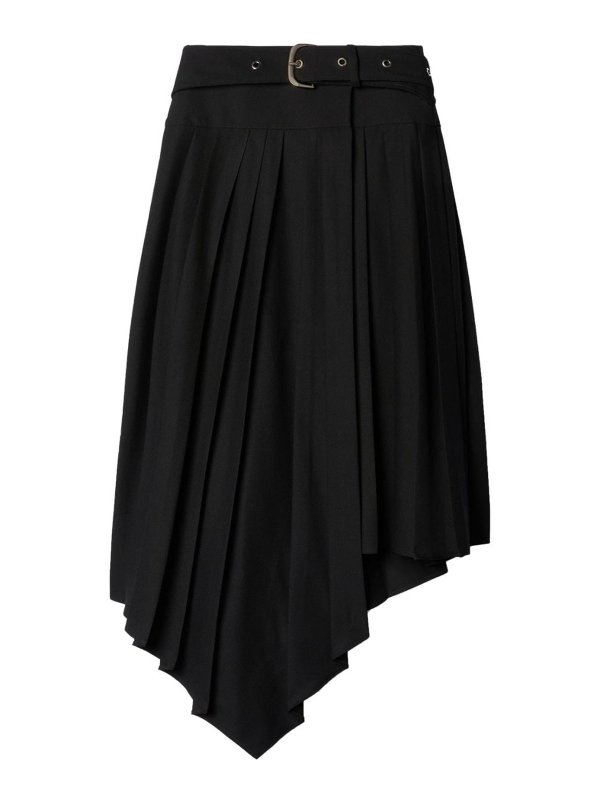 OFF-WHITE: Knee length skirts & Midi - Black pleated skirt