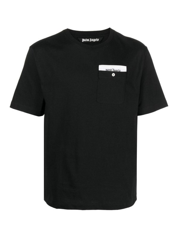 Palm Angels: t-shirt - T-shirt con nastro logato