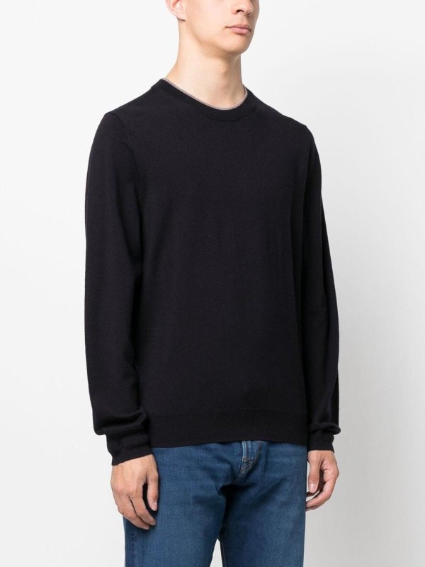 The Best Shops PAUL SMITH: Strickpullover mit Rundhalsausschnitt - Rundhalspullover - Blau