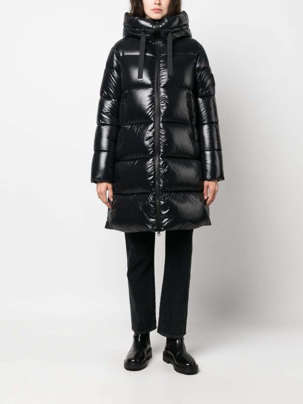 Logo-Patch Hooded Puffer Jacket shop online: Save The Duck