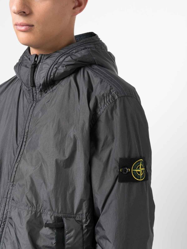 STONE ISLAND: casual jackets online - Logo-Patch Hooded Jacket