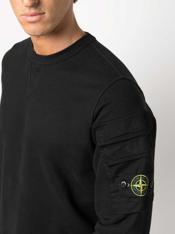 STONE ISLAND: crew necks online - Compass-Patch Crew-Neck
