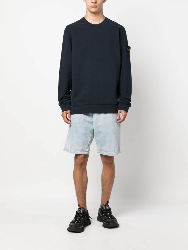 Logo patch sweatshirt shop online: STONE ISLAND
