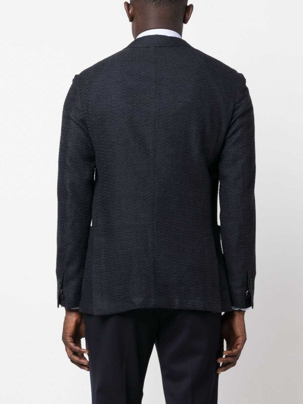 The Best Shops CORNELIANI: blazers - Textured Navy Blazer