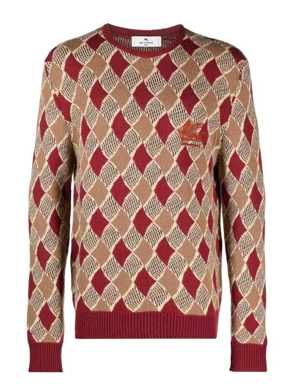 ETRO: crew necks - Diamond pattern jumper
