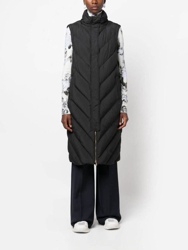 Pinko: short coats online - Chevron-Quilting Hooded Coat