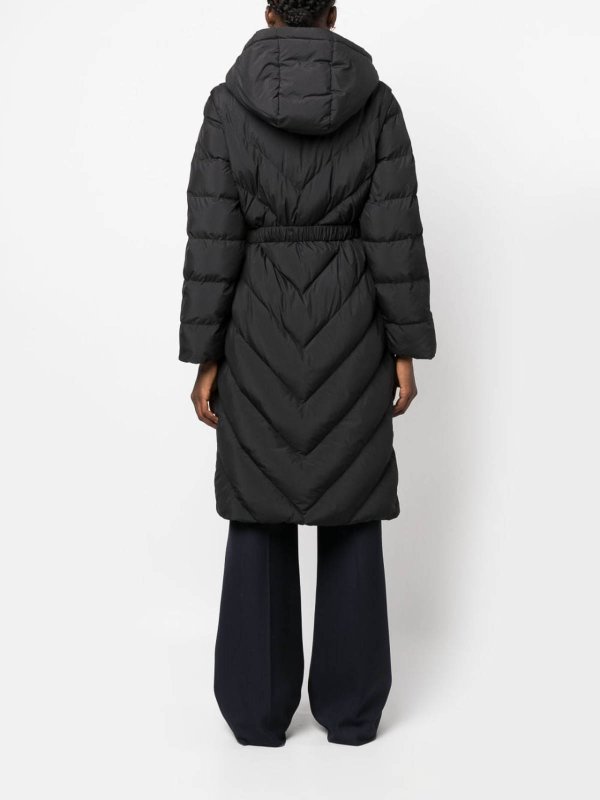 Chevron-Quilting Hooded Coat shop online: Pinko