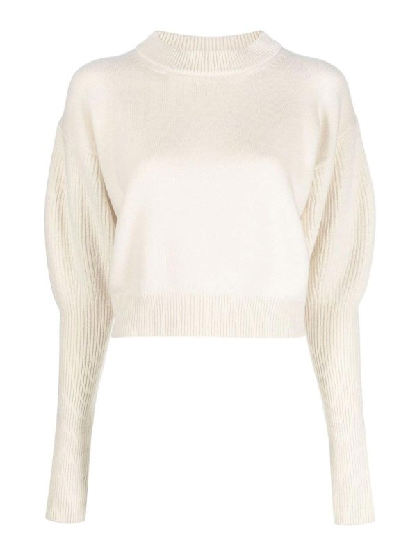 ALEXANDER MCQUEEN: maglia collo rotondo - Maglione Cropped In Lana-Cashmere