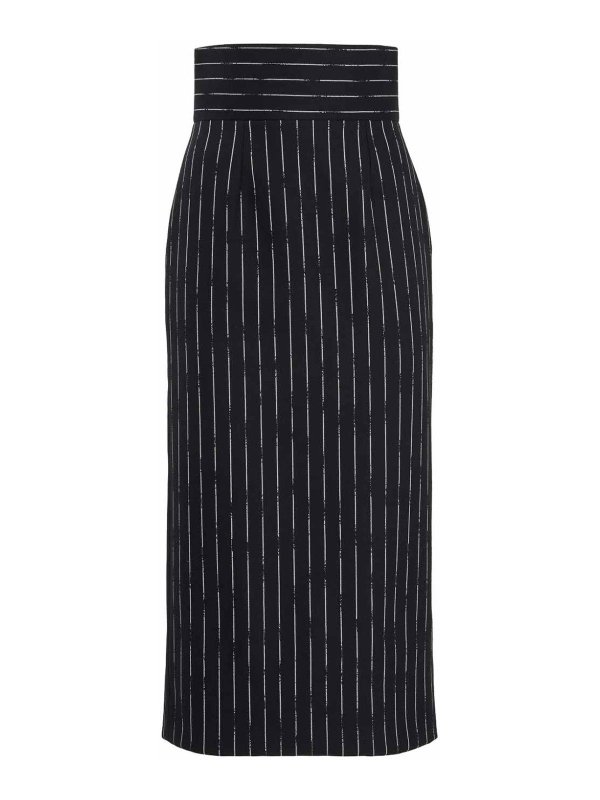 ALEXANDER MCQUEEN: Knee length skirts & Midi - Striped Midi Skirt