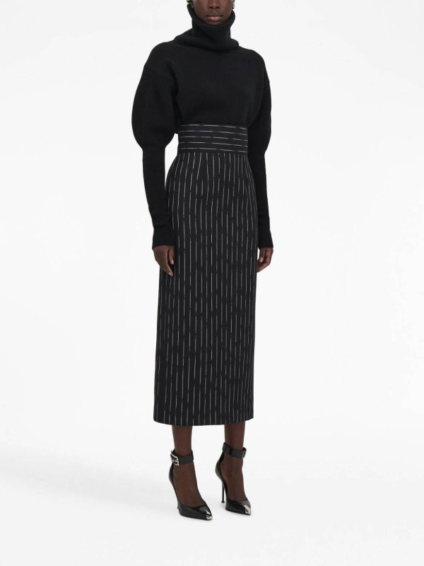 Striped Midi Skirt shop online: ALEXANDER MCQUEEN