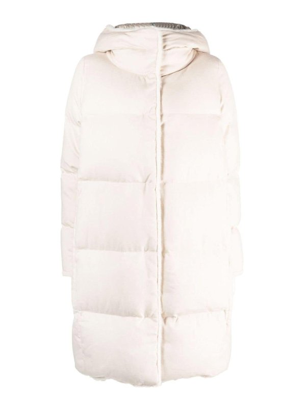 HERNO: short coats - Shearling-lined puffer coat