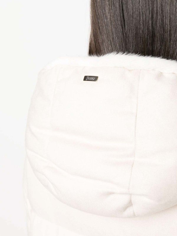 HERNO: short coats online - Shearling-lined puffer coat
