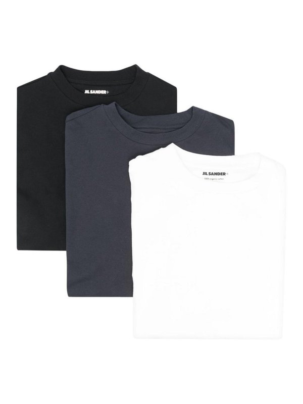 JIL SANDER: crew necks - Logo-Patch Cotton T-Shirt