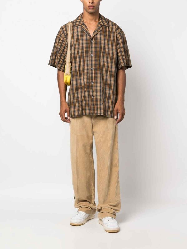 Palm Angels buy online Beige cotton corduroy pants, crochet stripes