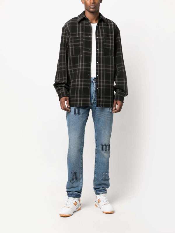 Palm Angels: bootcut jeans online - Logo-Patch Straight Jeans