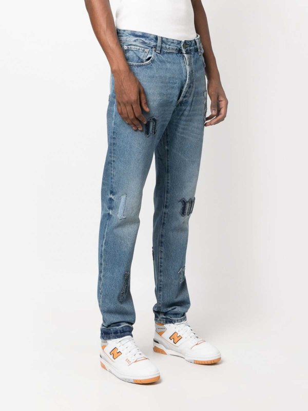 Logo-Patch Straight Jeans shop online: Palm Angels